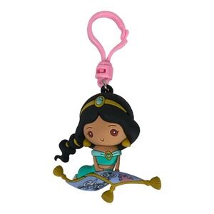 JASMINE figural monogram bag clip keychain